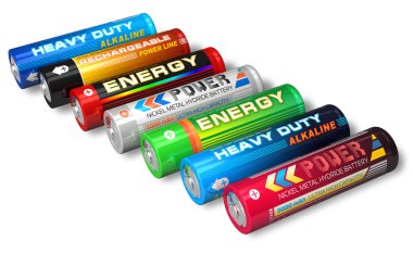 Set of AA batteries clipart