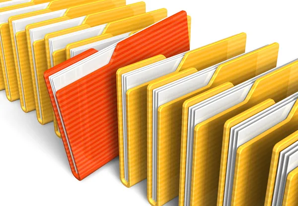 Wiersz pliku folderów — Zdjęcie stockowe