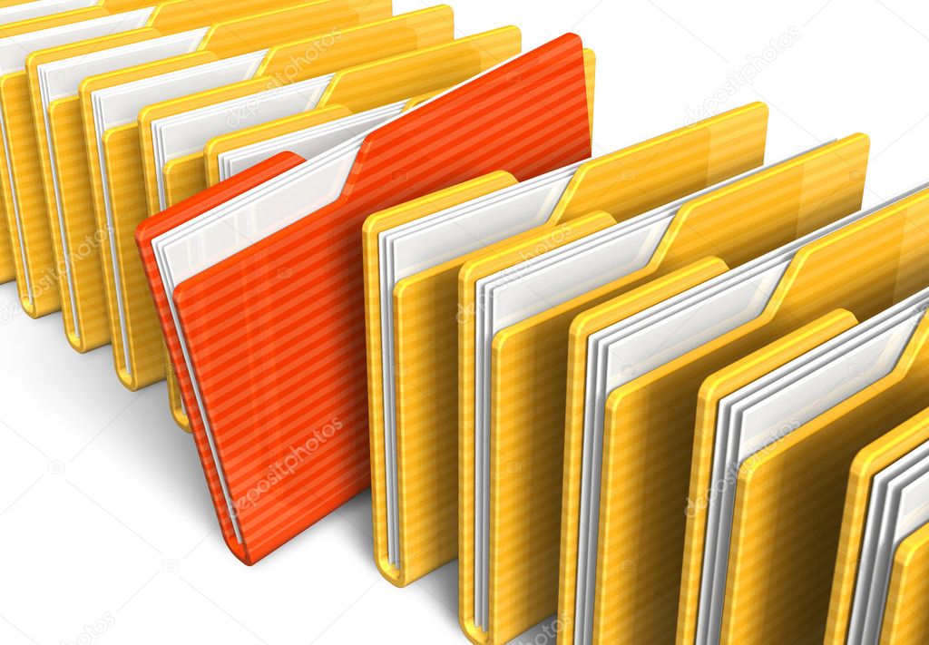 Row of file folders
