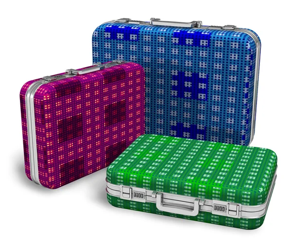 Set di valigie da viaggio a colori — Foto Stock