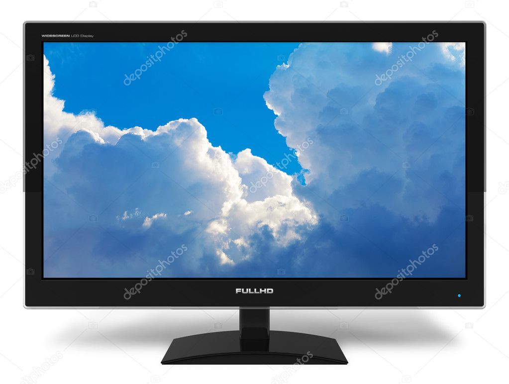 Widescreen TFT display with blue sky