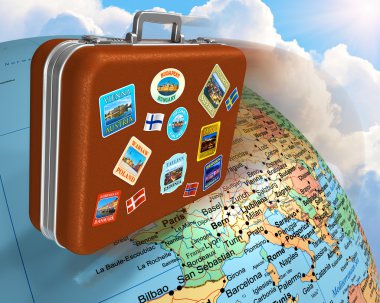 Travel around the world concept clipart