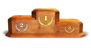 Wooden pedestal for trophies clipart