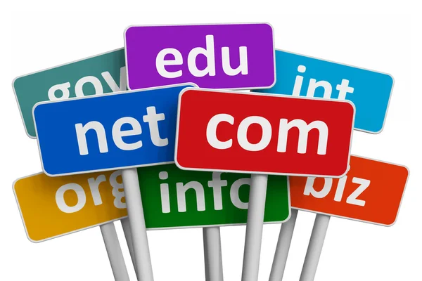 Nombres de dominio y concepto de internet — Foto de Stock