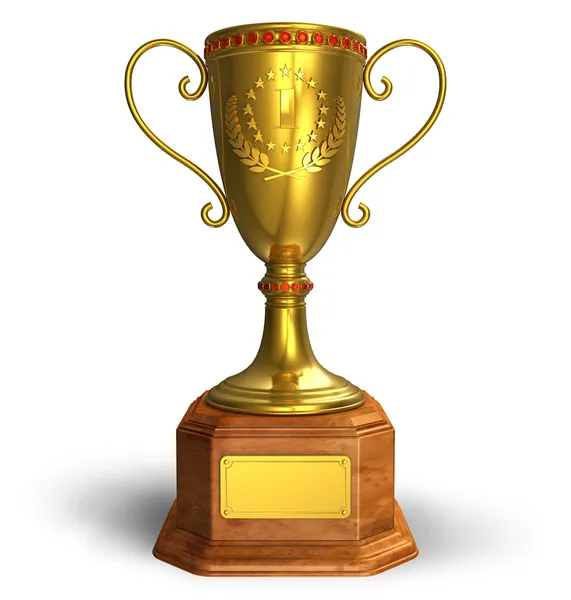 Gouden trofee cup — Stockfoto