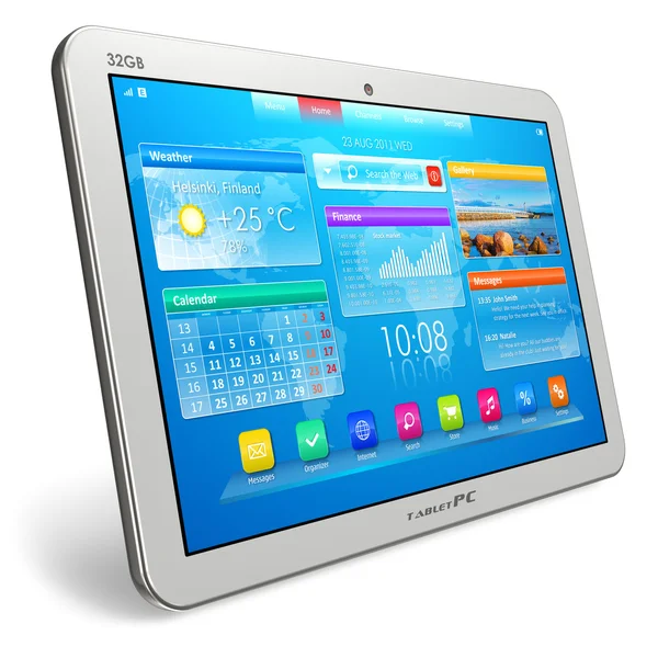 White tablet PC — Stock Photo, Image