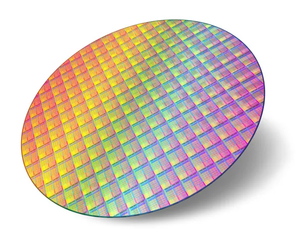 Silicium wafer met processorcores — Stockfoto