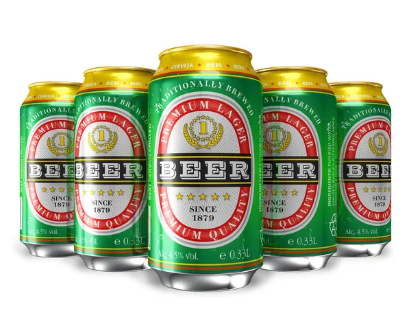 Conjunto de latas de cerveja — Fotografia de Stock