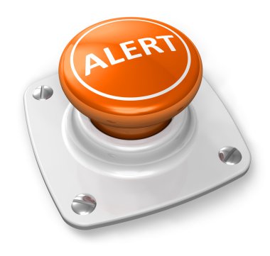 Orange alert button clipart