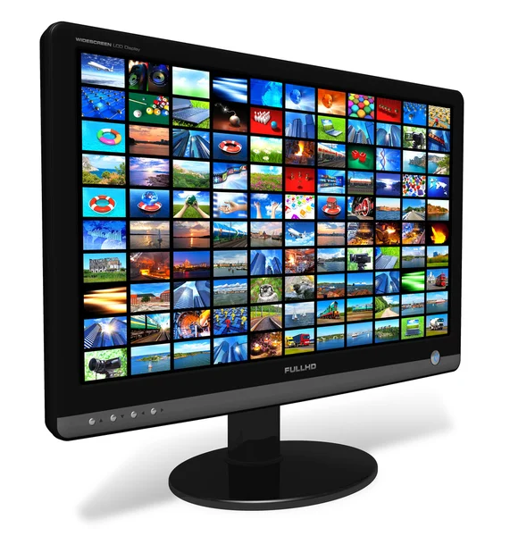 Display LCD com galeria de imagens — Fotografia de Stock
