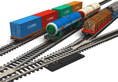 Miniature railroad models clipart