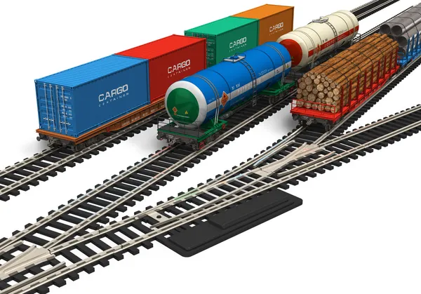 Eisenbahnmodelle im Miniaturformat — Stockfoto