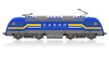ayrıntılı fotogerçekçi model elektrikli lokomotif
