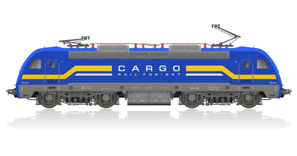 Modèle photoréaliste détaillé de locomotive électrique — Image vectorielle