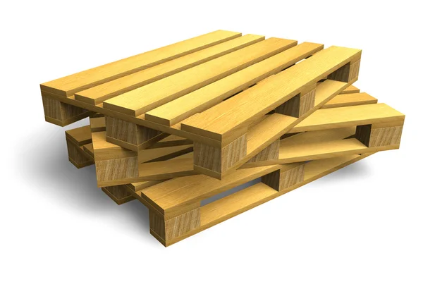 Pilha de paletes de transporte de madeira — Fotografia de Stock