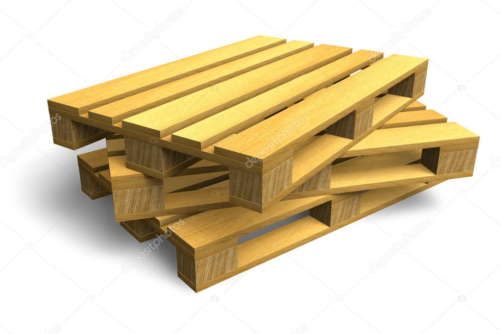 Stack of wooden shipping pallets