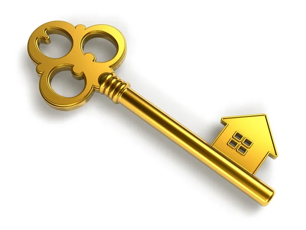 Golden house-şekli anahtarı — Stok fotoğraf