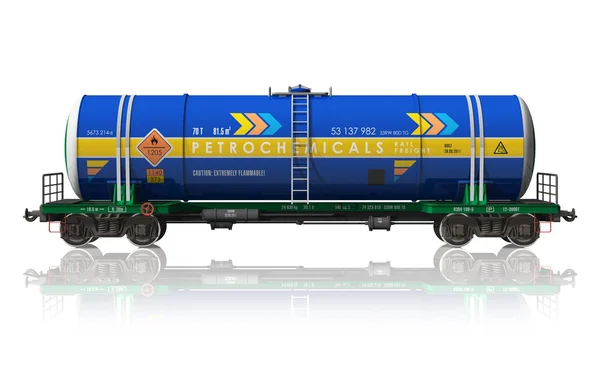 Benzín cisterna železniční vůz — Stock fotografie