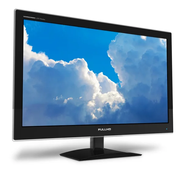 Widescreen TFT display with blue sky — Stock Photo, Image