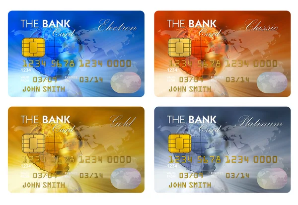 Set van kleur creditcards — Stockfoto
