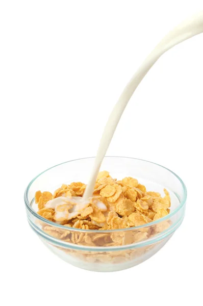 Colazione con fiocchi di cereali — Foto Stock