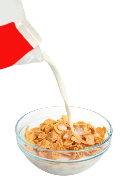 Colazione con fiocchi di cereali — Foto Stock