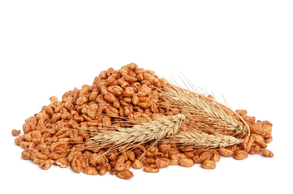Cereal flakes and wheat — Stock Photo, Image