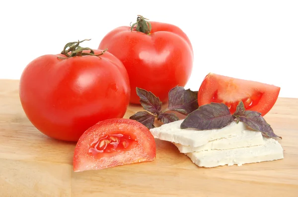 Fromage, tomate et basilic — Photo
