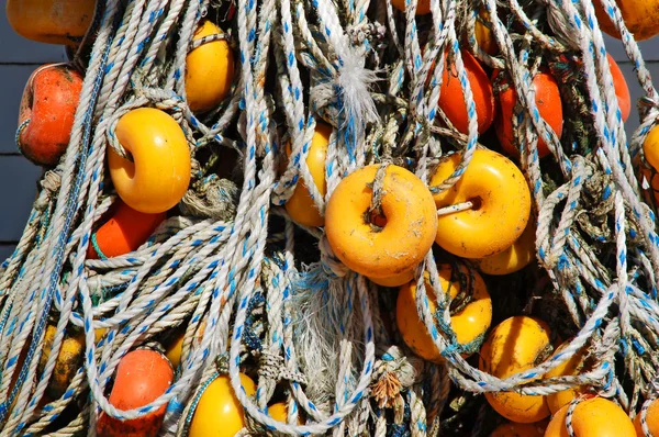Rybářské sítě a lana — Stock fotografie