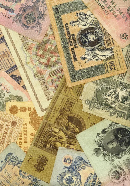Oude Russische geld achtergrond — Stockfoto