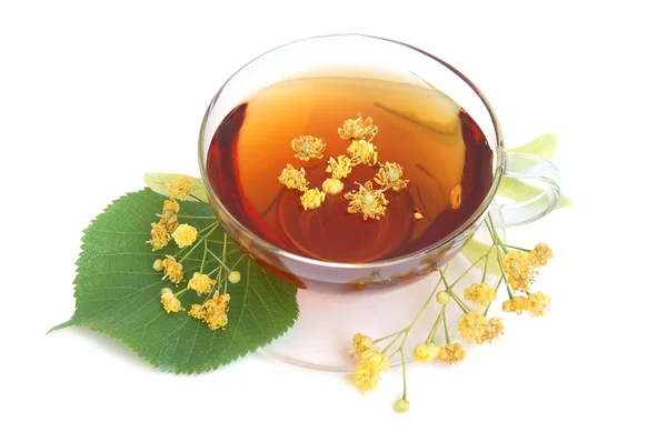 Tea with linden flowers — Stock Photo, Image