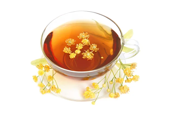 Čaj s lipové květy — Stock fotografie