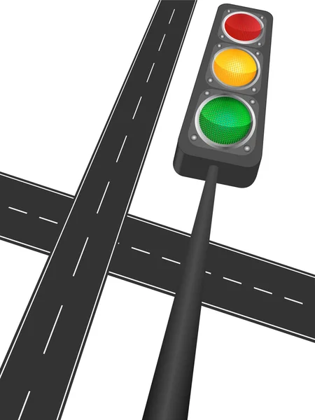 stock vector Motorway and traffic light