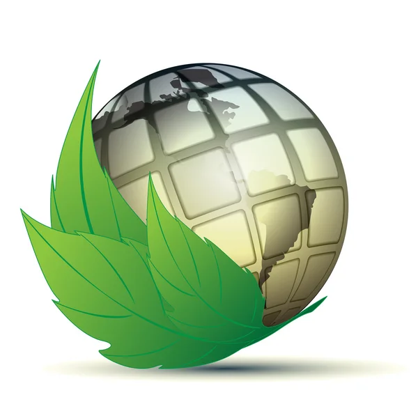 Leaf and globe — Stock Photo, Image