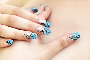 Hands with nail art clipart