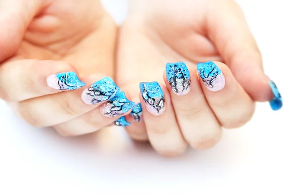 Mani con nail art — Foto Stock