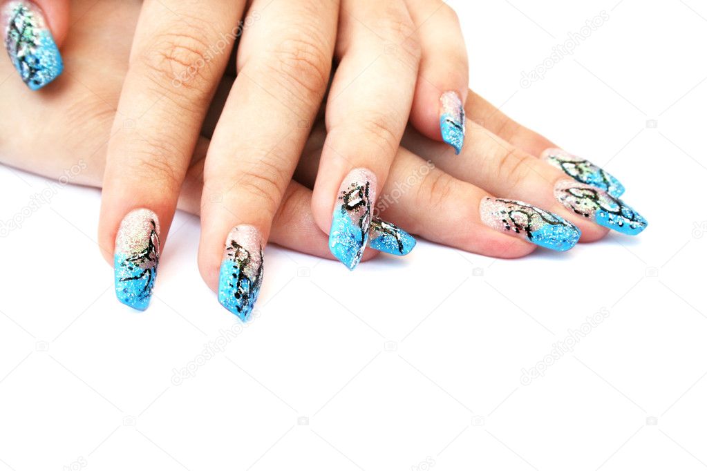 Hands with nail art