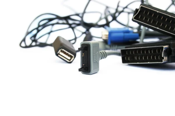 Cable USB y enchufe — Foto de Stock