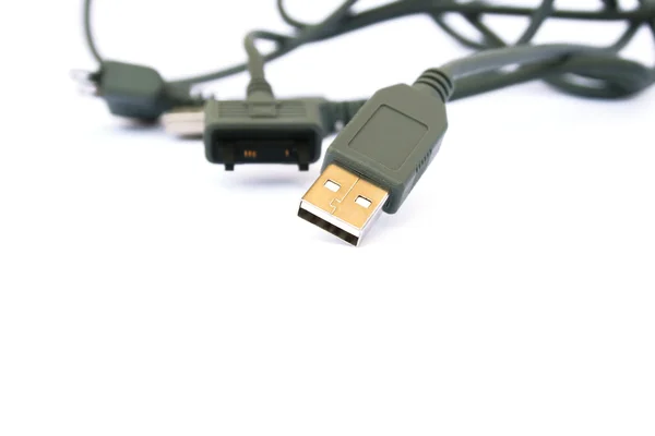 Cabo USB e ficha — Fotografia de Stock