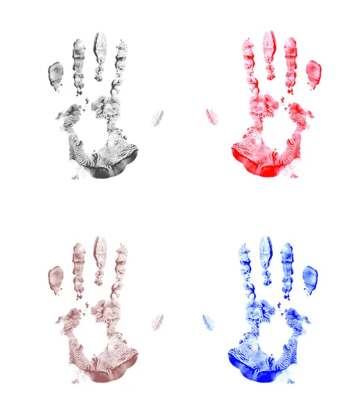 Four handprint background — Stock Photo, Image