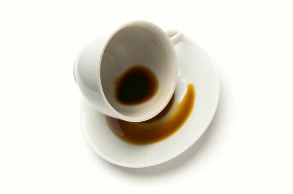 Kupa med droppar kaffe — Stockfoto