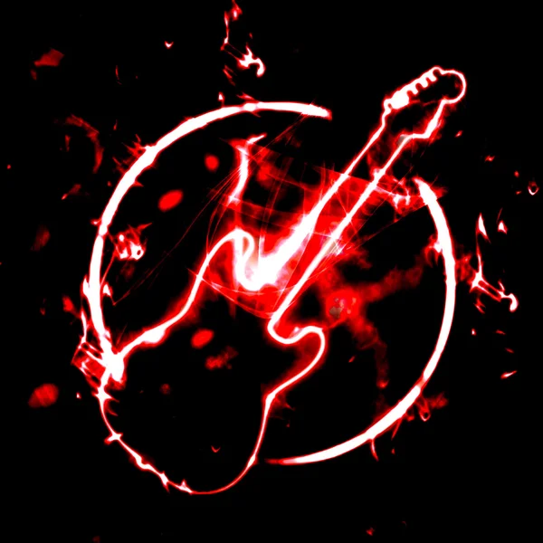 Абстрактний гітарний знак у диму — стокове фото