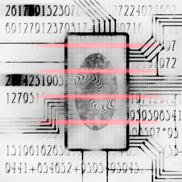 Fingerprint and code — Stock Photo, Image