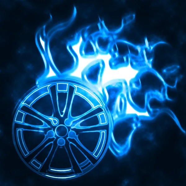 Roda terbakar — Stok Foto