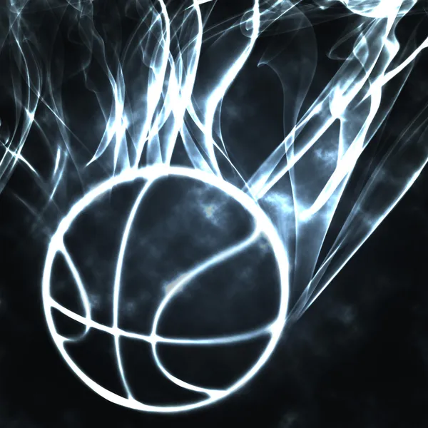 Koszykówka w dym — Zdjęcie stockowe