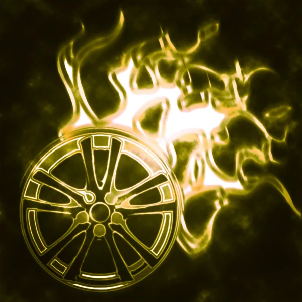 Brinnande hjul — Stockfoto