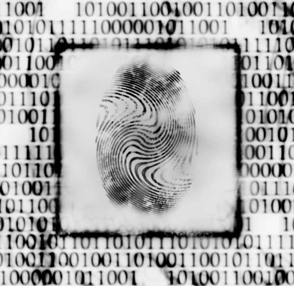 Illustration of the fingerprint and digits — Stock Photo, Image