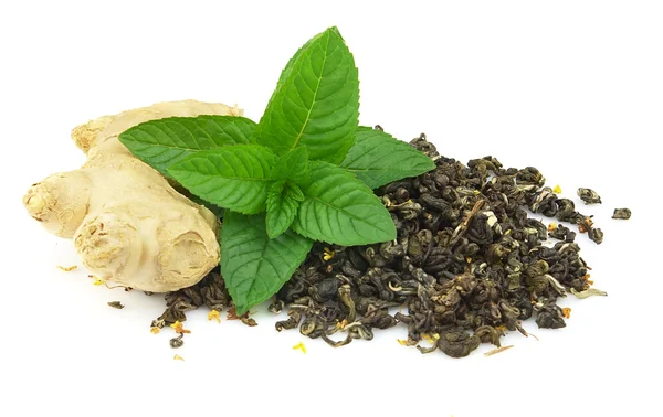 Tè verde con menta e zenzero — Foto Stock