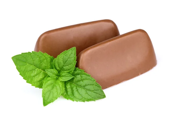 Chocolate with mint — Stock Photo, Image