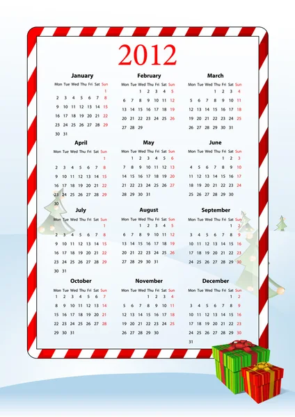 欧州カレンダー 2012年のベクトル イラスト — ストックベクタ